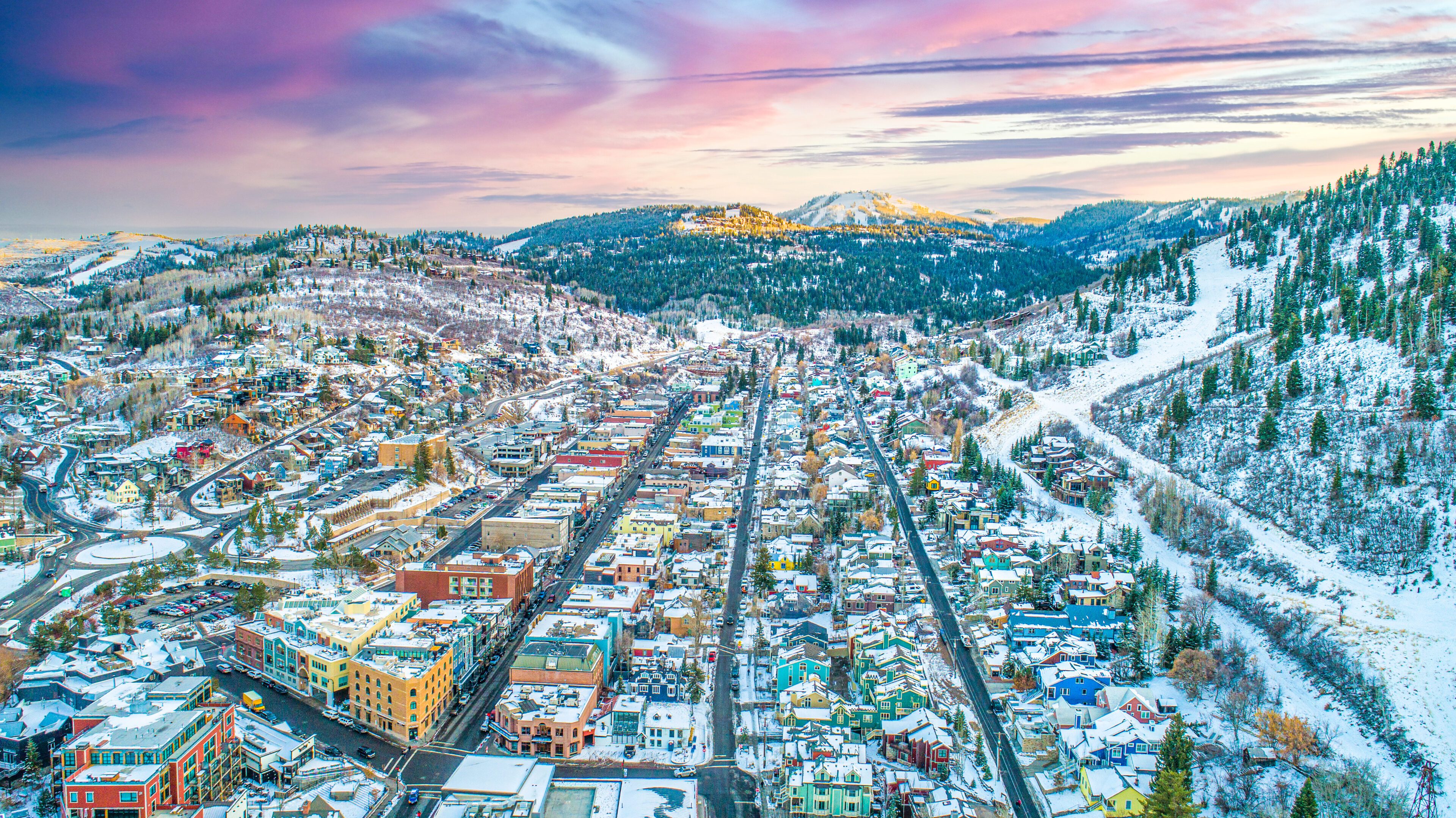 Park,City,,Utah,,Usa,Downtown,Skyline,Aerial.